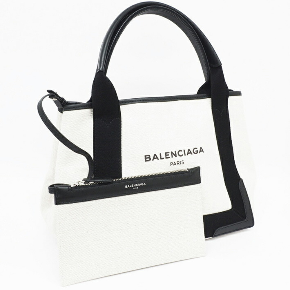 Balenciaga Handbag Tote Clutch Navy Blue Cabas Black - Picture 3 of 6